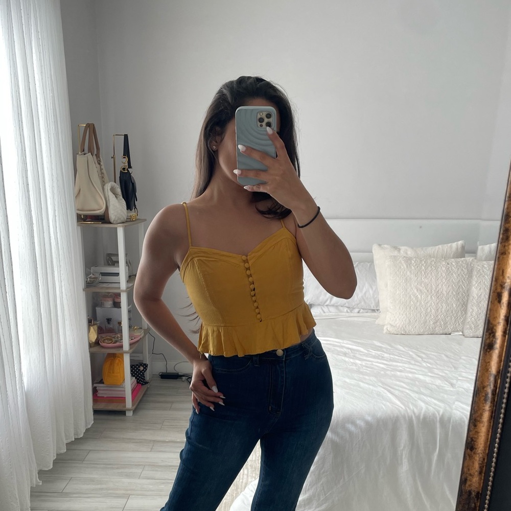 Forever 21 Yellow Crop Top